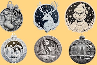 do custom 3d christmas ornaments printable stl, 3d lithophanes and keychains