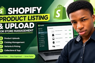 shopify product listing and upload for store management
