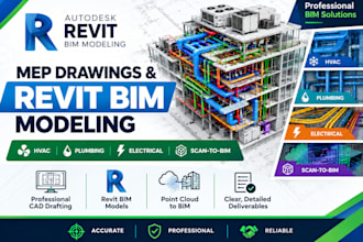 create mep drawing revit bim  models and scan to bim services