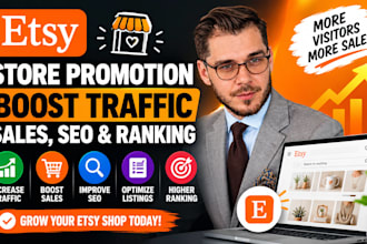 do etsy store promotion to boost etsy traffic, sales, SEO and ranking