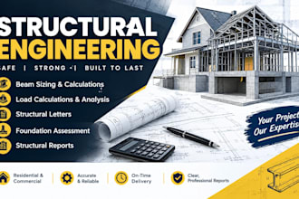 beam sizing, load calculations, structural letter, foundation assessment, report