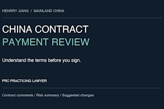 review your china business contract and payment terms