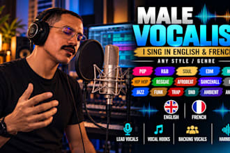 record vocals for songs, hooks, backing vocals, harmonies and demos
