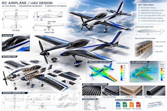 design rc airplane, uav and aircraft cad models for composites