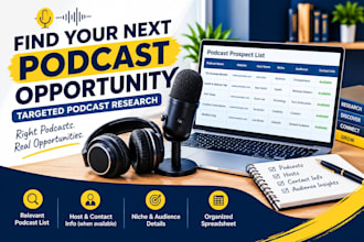 research podcasts and build a targetedguest lead list