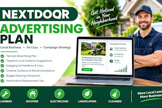 create a nextdoor advertising plan and ad copy for your