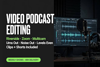edit podcast video riverside zoom business coaching multicam cleanup clips hd 4k