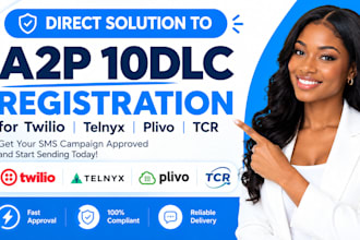 register a2p 10dlc twilio telnyx plivo tcr sms campaign approval fast