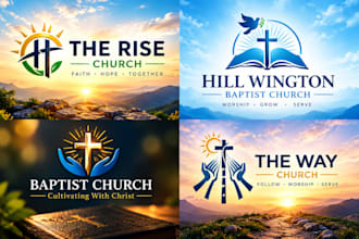design unique minimalist church logo and full brand identity kit