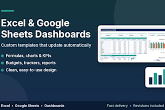 create a custom excel or google sheets template and dashboard