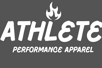 design bold sports typography logo for performance apparel