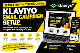 set up black friday cyber monday email marketing campaign black friday flyer