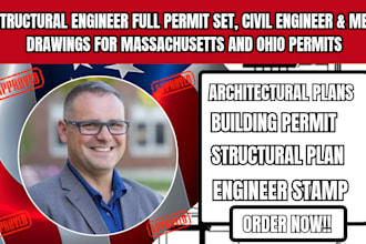 structural engineer full permit set civil engineer mep massachusetts ohio permit