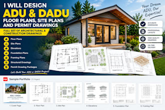 design adu and dadu floor plans, site plans, and permit drawings