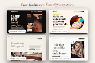 design a hair salon, barber, nail, or spa landing page