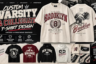 design vintage varsity collegiate t shirt and streetwear graphics