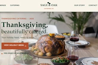 design wix thanksgiving catering website holiday menu restaurant company website