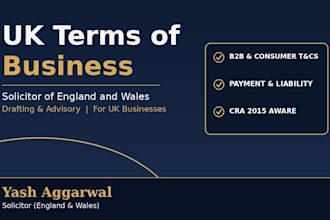 draft UK terms and conditions of business for your small business