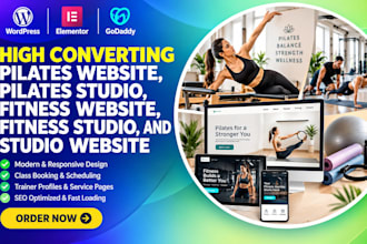 design pilates website, pilates studio, fitness website, fitness studio