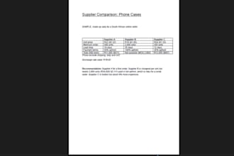 compare supplier quotes and recommend the best one