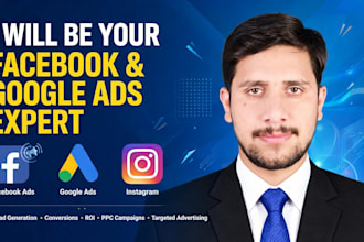 be your expert paid facebook ads and google ads manager