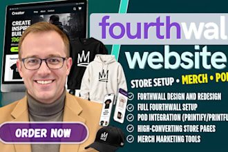 setup fourth wall store design fourthwall website redesign fourth wall pod merch