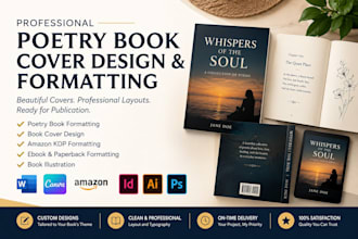 design poetry book covers, ebook covers, and amazon KDP book covers