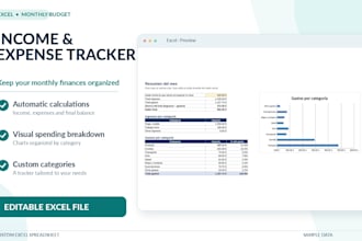 create a custom excel income and expense tracker