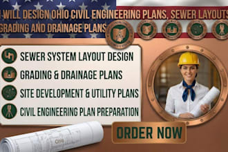 design ohio civil engineering plans sewer layout grading and drainage plans