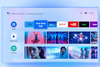 build roku, fire TV, android TV ott app with vod subscription and store publish