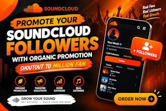promote your soundcloud followers with organic promotion shoutout to million fan