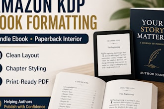 format your amazon KDP ebook and paperback interior