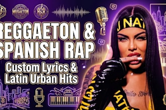 write custom reggaeton latin urban or spanish rap songs and lyrics