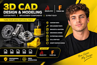 design custom 3d printable parts mechanical components and replacement cad model