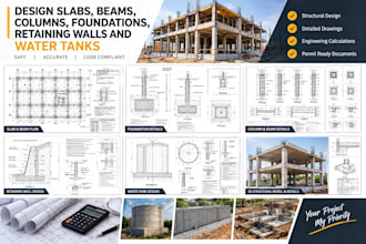 design slabs, beams, columns, foundations, retaining walls and water tanks