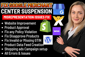 fix google merchant center suspension fix misrepresentation issues gmc issues