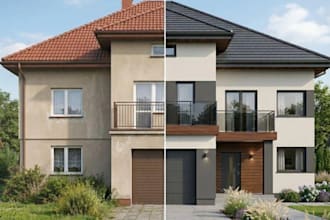 do 3d house renovation design with before and after visuals