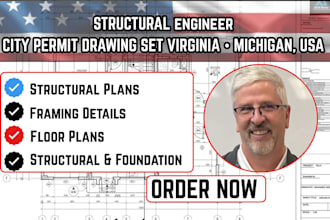 do structural engineer city permit drawing set as architect in virginia michigan