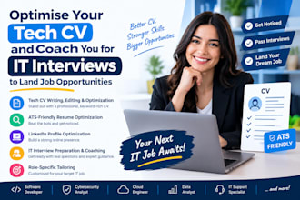 optimise your tech cv and coach you for IT interviews to land job opportunities