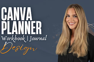 design digital editable and printable canva planner design journal workbook