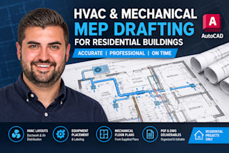draft residential hvac and mechanical mep plans in autocad