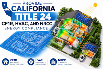 provide california title 24 cf1r, hvac and nrcc energy compliance reports