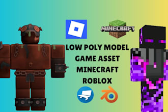 create blockbench minecraft model, mobs, roblox ugc and lowpoly assets
