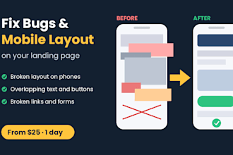 fix bugs and mobile layout on your landing page