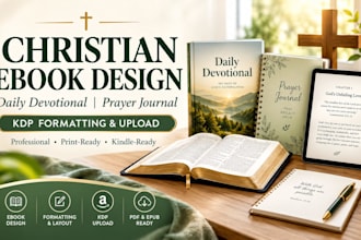 design and format christian ebook, daily devotional  prayer journal KDP upoad
