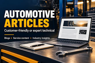 write automotive articles in customer friendly or expert technical style