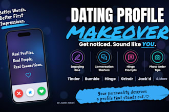write your dating app bio, hinge prompts, and first messages
