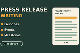 write a professional press release for your launch or event