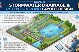 design stormwater drainage and retention pond layouts