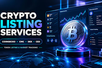 assist with crypto listing coingecko cmc dex cex and market tracking
